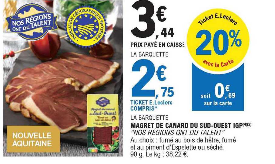 magret de canard du sud-ouest igp "nos régions ont du talent"