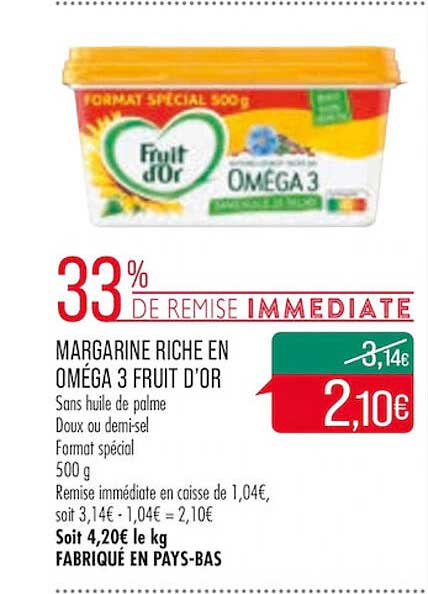 margarine riche en oméga 3 fruit d'or