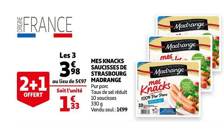 mes knacks saucisses de strasbourg madrange