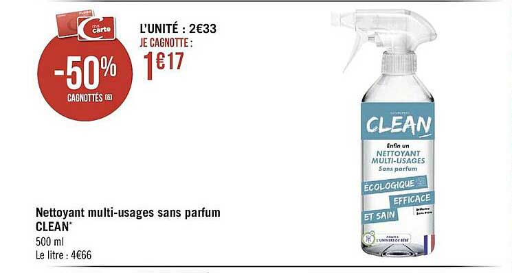 Nettoyant Multi-usages Sans Parfum Clean