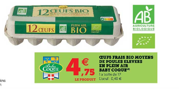 oeufs frais bio moyens de poules élevées en plein air baby coque