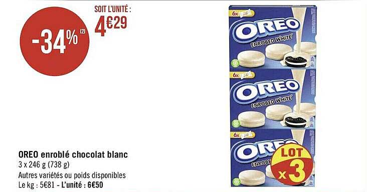 Oreo Enrobé Chocolat Blanc
