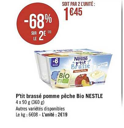 P'tit Brassé Pomme Pêche Bio Nestlé