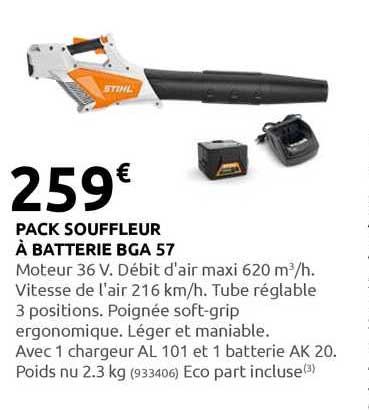 pack souffleur à batterie bga 57 stihl
