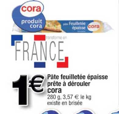 Pâte Feuilletée épaisse Prête à Dérouler Cora