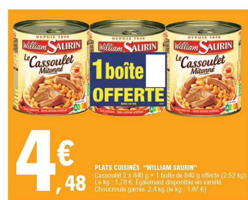 plats cuisinés "william saurin"