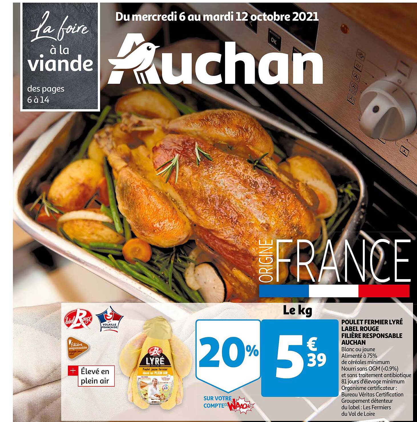 poulet fermier lyré label rouge filière responsable auchan