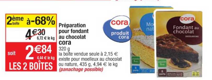 Préparation Pour Fondant Au Chocolat Cora
