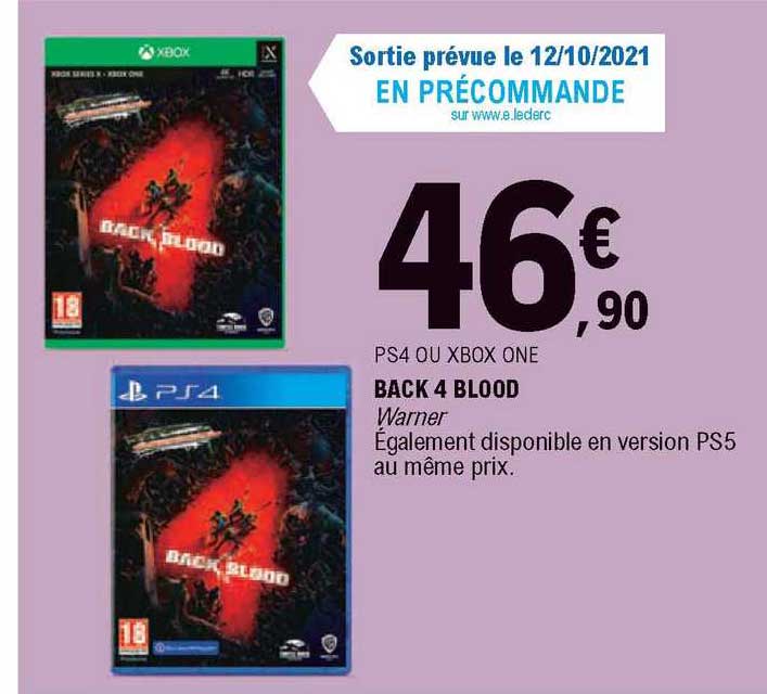 ps4 ou xbox one back 4 blood