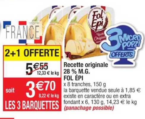 recette originale 28% m.g. fol épi