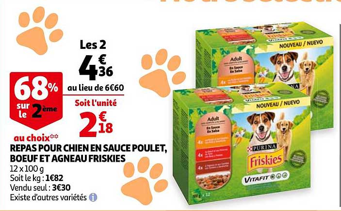 Repas Pour Chien Sauce Poulet, Boeuf Et Agneau Friskies