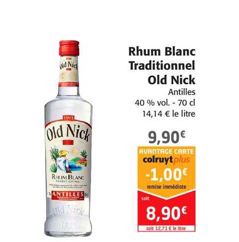 rhum blanc traditionnel old nick