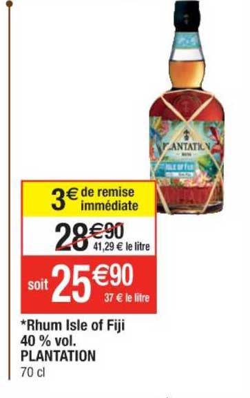 rhum isle of fiji 40% vol. plantation