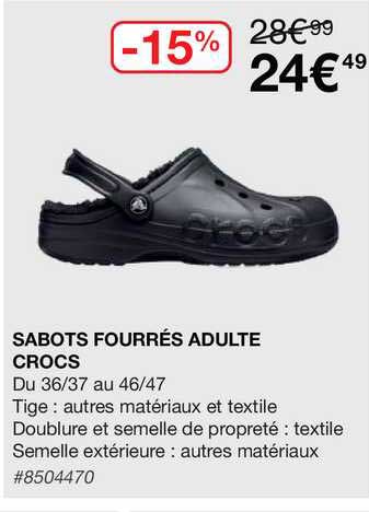 Sabots Fourrés Adulte Crocs
