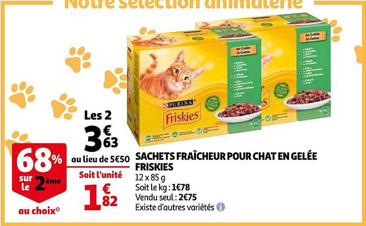 Sachets Fraîcheur Pour Chat En Gelée Friskies