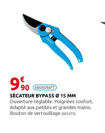 sécateur bypass ø 15 mm aquacraft