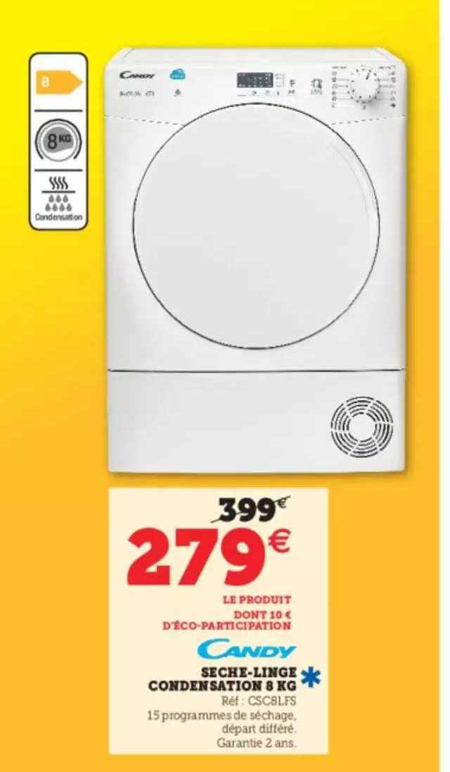 sèche-linge condensation 8 kg candy