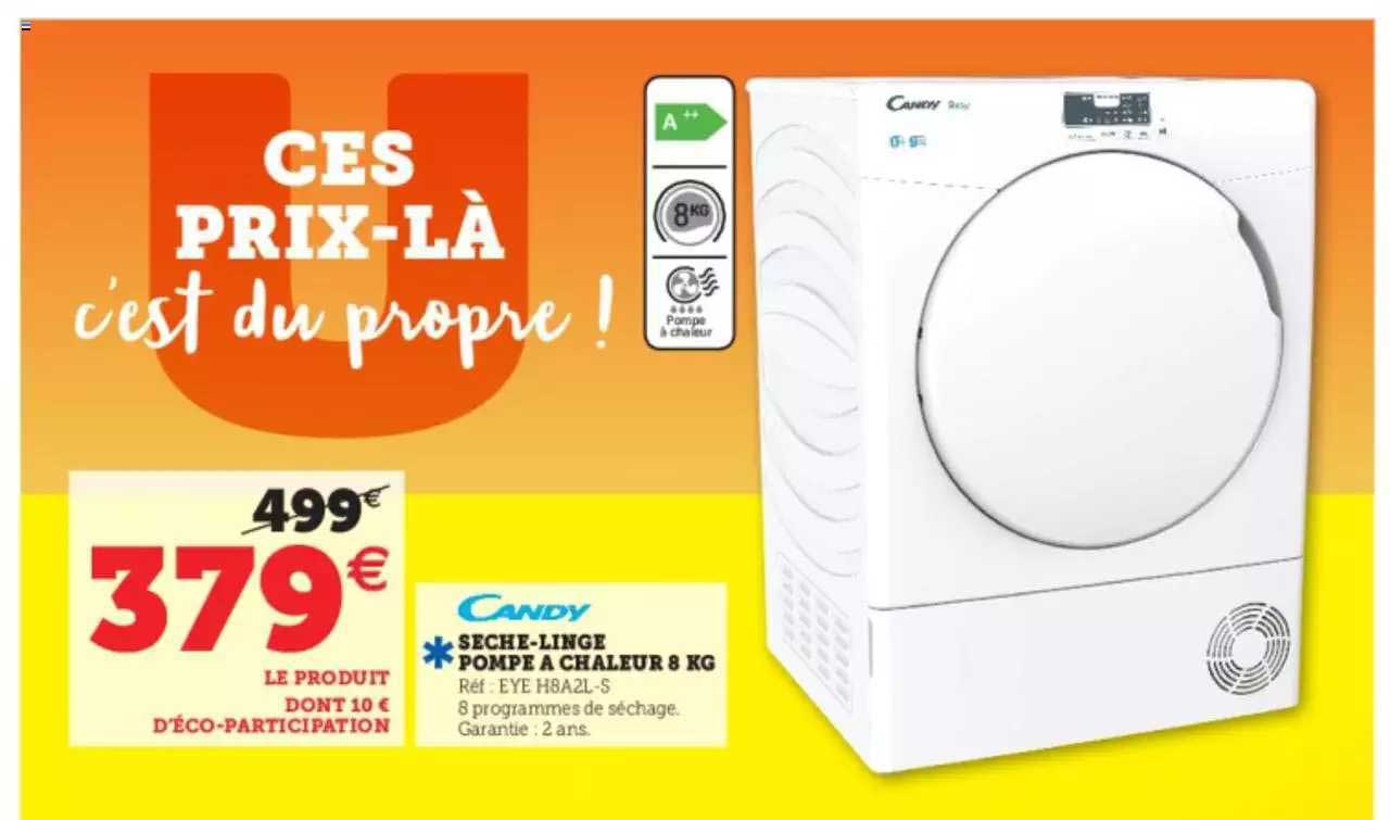 sèche-linge pompe à chaleur 8 kg candy
