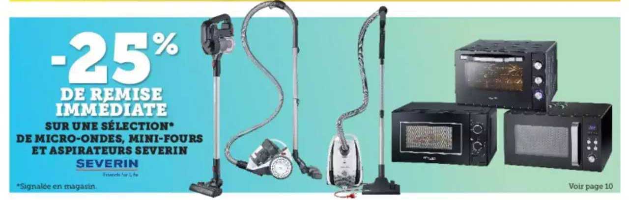 sélection de micro-ondes, mini-fours et aspirateurs severin