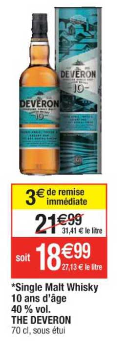 single malt whisky 10 and d'âge 40% vol. the deveron