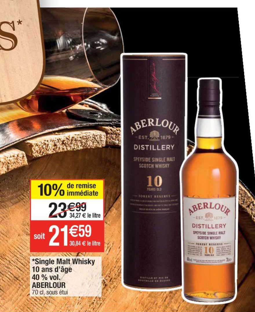 single malt whisky 10 ans d'âge 40% vol. aberlour