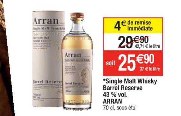 single malt whisky barrel reserve 43% vol. arran
