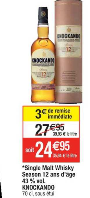 single malt whisky season 12 ans d'âge 43% vol knockando