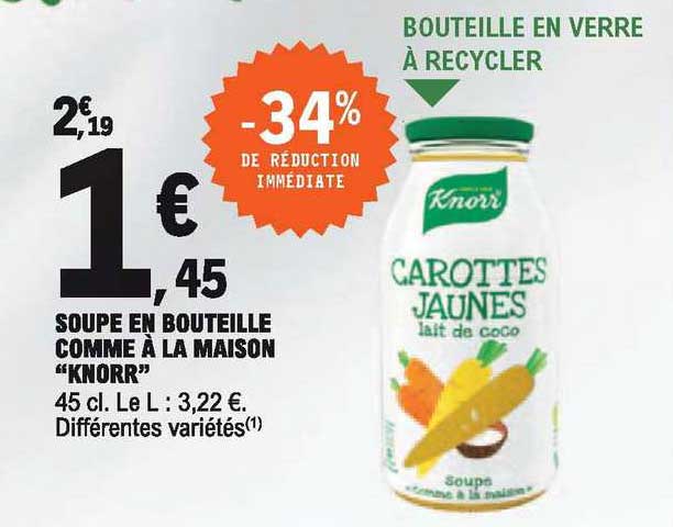 soupe en bouteille comme à la maison "knorr"