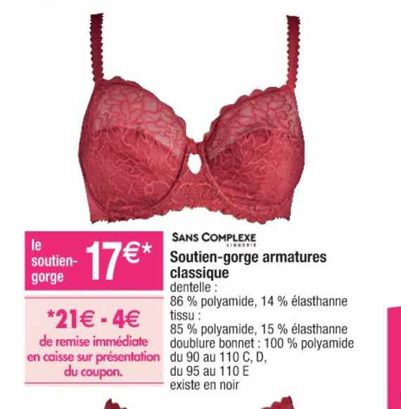 soutien-gorge armatures classique sans complexe