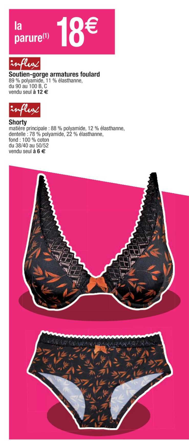 soutien-gorge armatures foulard influx, shorty influx