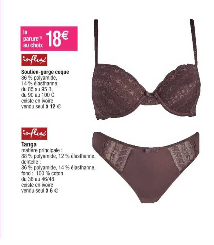 soutien-gorge coque influx, tanga influx