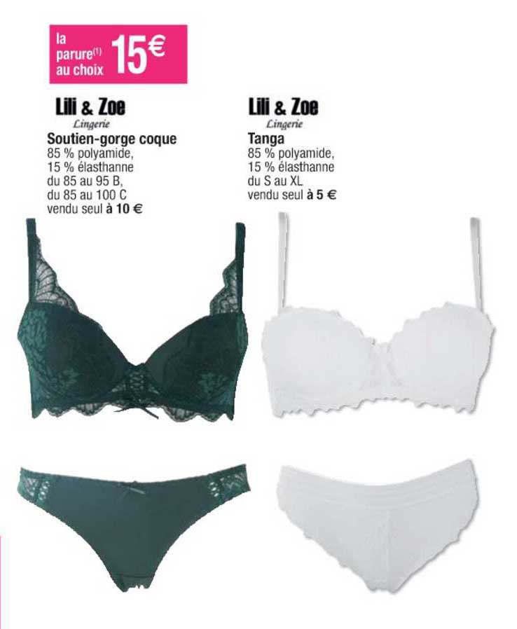 soutien-gorge coque lili & zoé, tanga lili & zoé