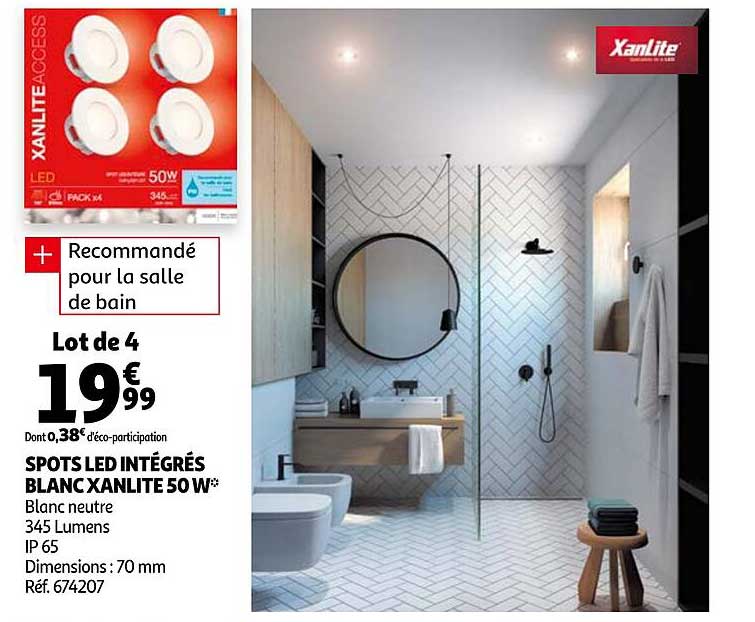 Spots Led Intégrés Blanc Xanlite 50 W