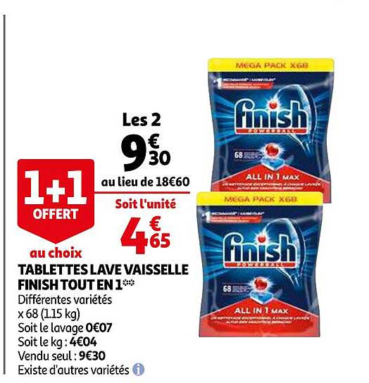 Tablettes Lave Vaisselle Finish Tout En 1