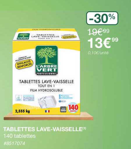 tablettes lave-vaisselle l'arbre vert