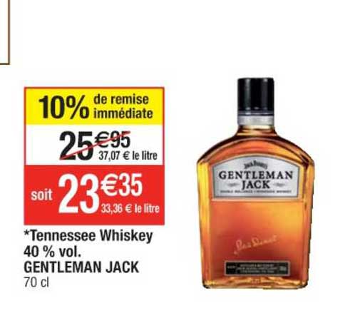 tennessee whiskey 40% vol. gentleman jack