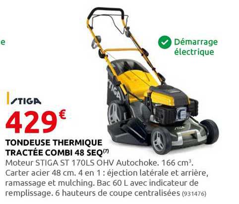 tondeuse thermique tractée combi 48 seq stiga