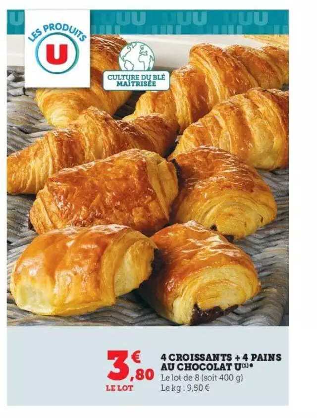 4 Croissants + 4 Pains Au Chocolat U