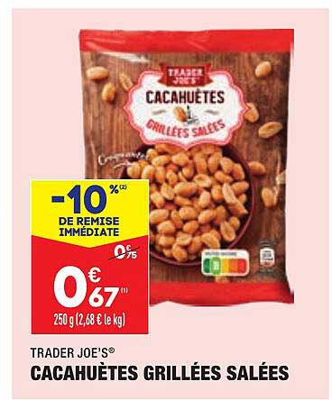 cacahuètes grillées salées trader joe's