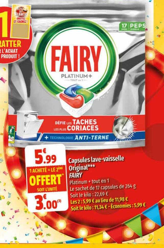 capsules lave-vaisselle original fairy