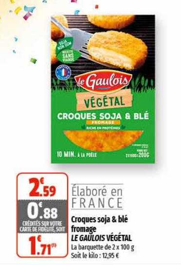 croques soja & blé fromage le gaulois végétal