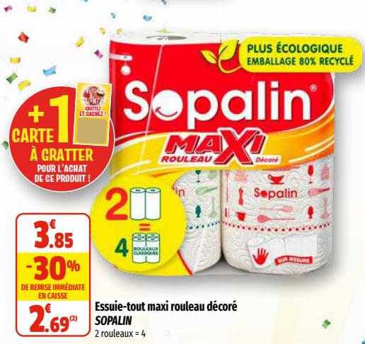 essuie-tout maxi rouleau décoré sopalin