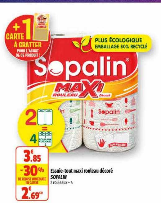 essuie-tout maxi rouleau décoré sopalin
