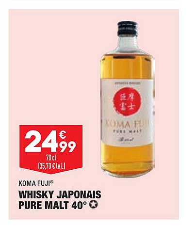 whisky japonais pure malt 40° koma fuji