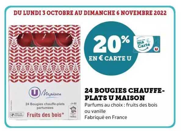 24 bougies chauffe-plats u maison