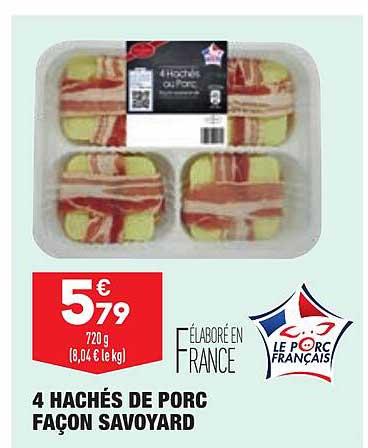 4 Hachés De Porc Façon Savoyard