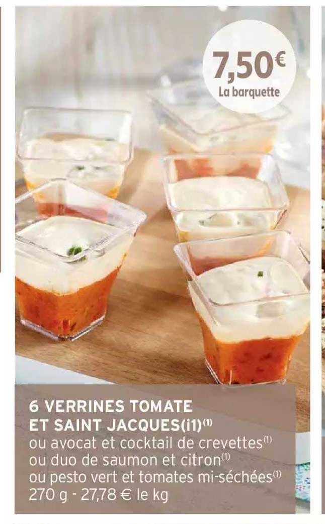 6 verrines tomate et saint jacques