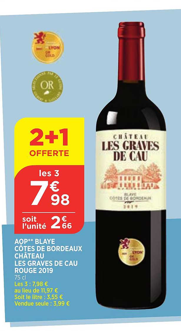 aop blaye côtes de bordeaux château les graves de cau rouge 2019