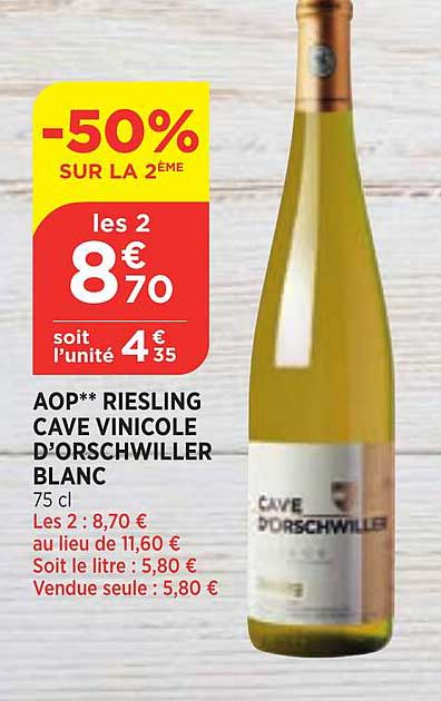 aop riesling cave vinicole d'orschwiller blanc