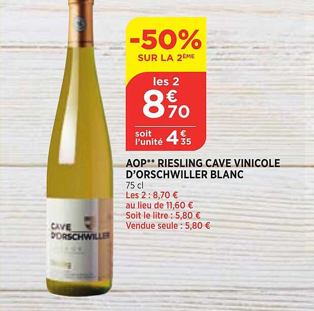 aop riesling cave vinicole d'orschwiller blanc